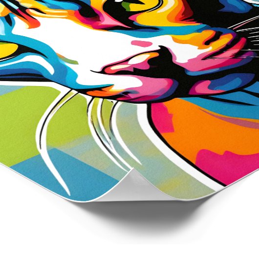 Poster Portrait Chat Sphynx Pop Art (Coin)