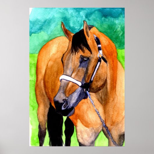 Poster Portrait Cheval Halter en peau de bouchon Quartier (Devant)