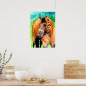 Poster Portrait Cheval Halter en peau de bouchon Quartier (Cuisine)