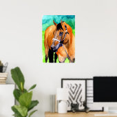 Poster Portrait Cheval Halter en peau de bouchon Quartier (Bureau à domicile)