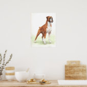 Poster Portrait Chien Boxe Imprimer (Cuisine)