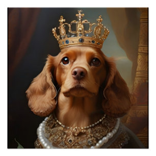 Poster Portrait Cocker Spaniel la reine couronne art mura