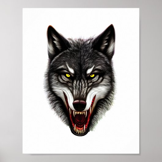 Poster Portrait cool Wolf (Devant)