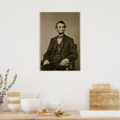 Poster Portrait d'Abraham Lincoln (1809-65) (photo b/w) (Cuisine)