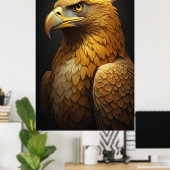 Poster Portrait d'aigle Puissant Oiseau de Proie (Bureau à domicile)