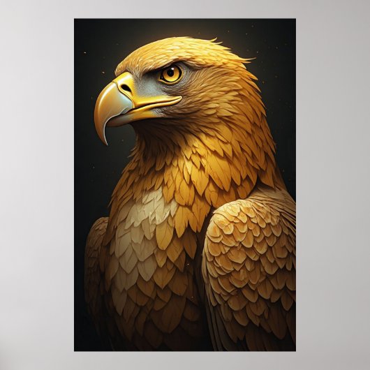 Poster Portrait d'aigle Puissant Oiseau de Proie (Devant)
