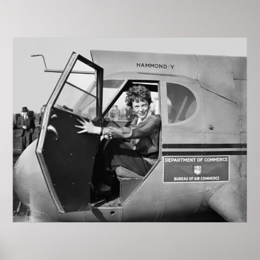 POSTER PORTRAIT D'AMELIA EARHART 1936 (Devant)