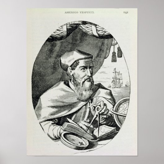 Poster Portrait d'Amerigo Vespucci (Devant)