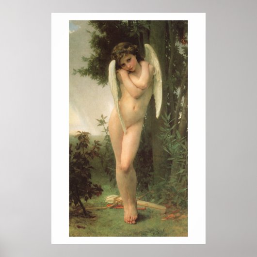 Poster Portrait d'ange de Cupidon par Bouguereau (Devant)