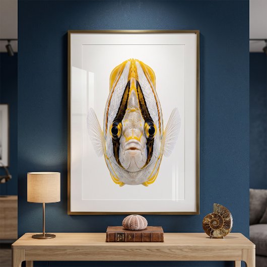 Poster Portrait d'Ange jaune rayé