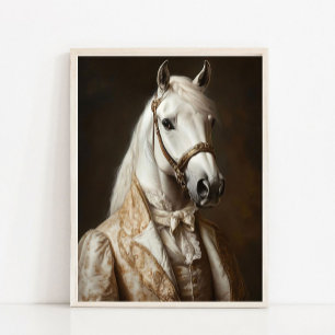 Poster Portrait d'animal victorien, Cheval Blanc Royal Vi