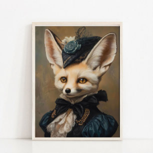 Poster Portrait d'animal victorien, Dame Royale Renard Vi