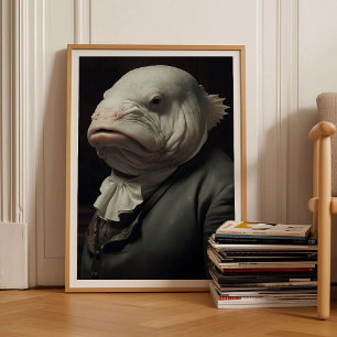 Poster Portrait d'animal victorien de Blobfish Art animal