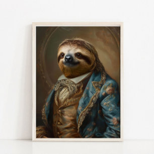 Poster Portrait d'animal victorien, Peinture d'animal vin