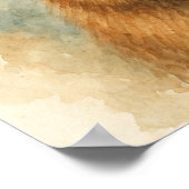 Poster Portrait d'aquarelle Capybara paisible (Coin)