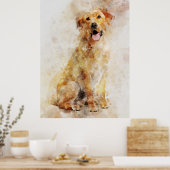 Poster Portrait d'aquarelle de chien de Labrador Retrieve (Cuisine)