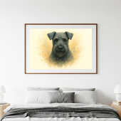 Poster Portrait d'aquarelle Kerry Blue Terrier