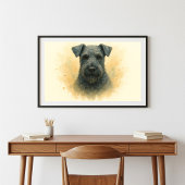 Poster Portrait d'aquarelle Kerry Blue Terrier
