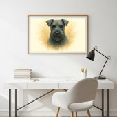 Poster Portrait d'aquarelle Kerry Blue Terrier