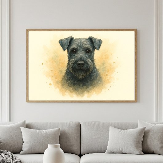 Poster Portrait d'aquarelle Kerry Blue Terrier
