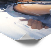 Poster Portrait d'aquarelle pâle étonnant d'un Ol de 16 a (Coin)