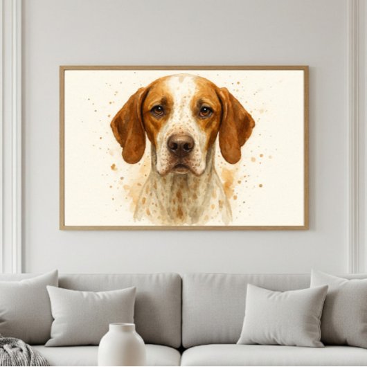 Poster Portrait d'aquarelle Pointer Dog