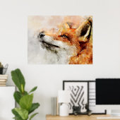 Poster Portrait d'aquarelle Red Fox 01 (Bureau à domicile)