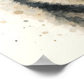 Poster Portrait d'aquarelle rougeoyant bleu (Coin)