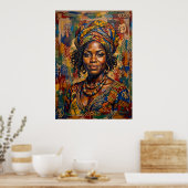 Poster Portrait d'art africain coloré (Cuisine)