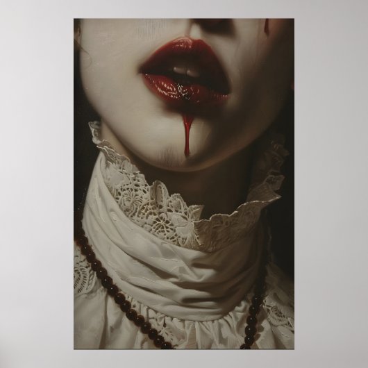 Poster Portrait d'art de femme vampire gothique de romanc (Devant)