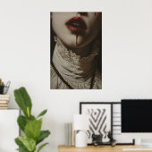 Poster Portrait d'art de femme vampire gothique de romanc (Bureau à domicile)