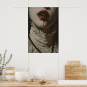 Poster Portrait d'art de femme vampire gothique de romanc (Cuisine)