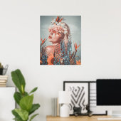 Poster Portrait d'art des fleurs (Bureau à domicile)