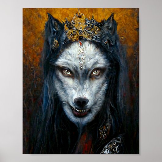 Poster Portrait d'Art numérique d'un loup-garou (Devant)
