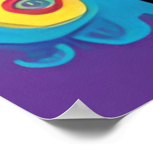 Poster Portrait d'art pop psychédélique - Trippy néon dyn (Coin)