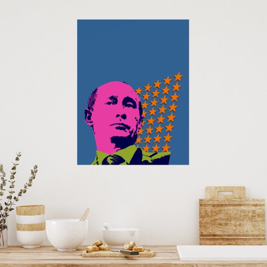 Poster Portrait d'art rose Poutine (Cuisine)