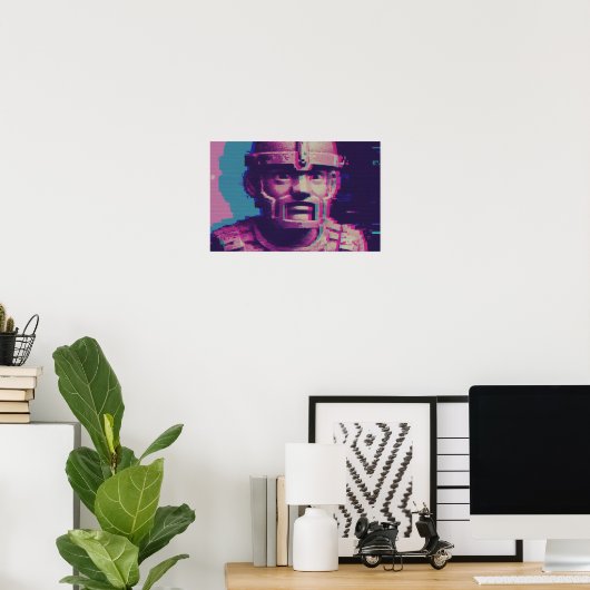 Poster Portrait d'art Vaporwave Glitch (Bureau à domicile)