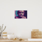 Poster Portrait d'art Vaporwave Glitch (Cuisine)