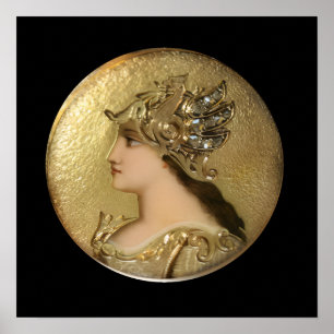 POSTER PORTRAIT D'ATHENA AVEC DES GOLDEN HELMET ET DES GR