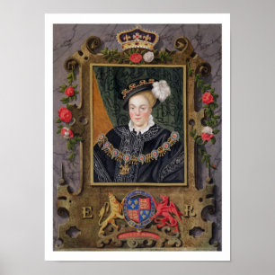 Poster Portrait de 1537-53) rois d'Angleterre d'Edouard