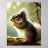 Poster Portrait de bébé écureuil dans la faune (Devant)