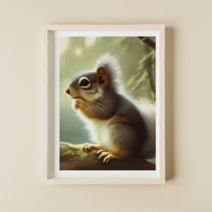 Poster Portrait de bébé écureuil dans la faune
