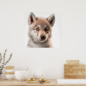 Poster Portrait de bébé loup mignon | Carré 1:1 (Cuisine)
