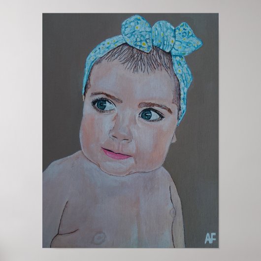 Poster Portrait de bébé peint par Alfred Fox (Devant)