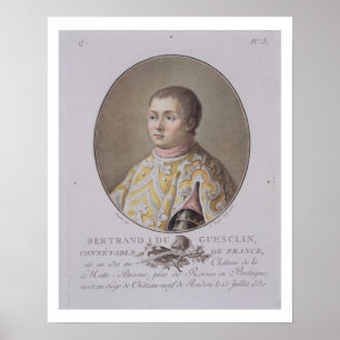 Poster Portrait de Bertrand du Guesclin (1311-80), High C