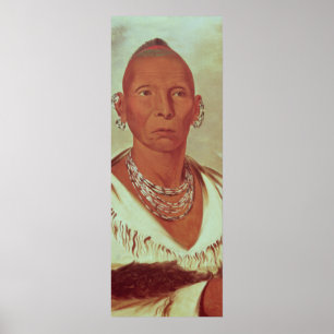 Poster Portrait de Black Hawk, chef indien