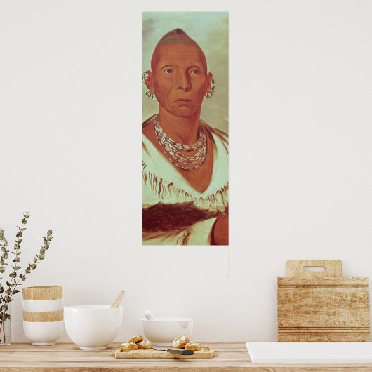 Poster Portrait de Black Hawk, chef indien (Cuisine)