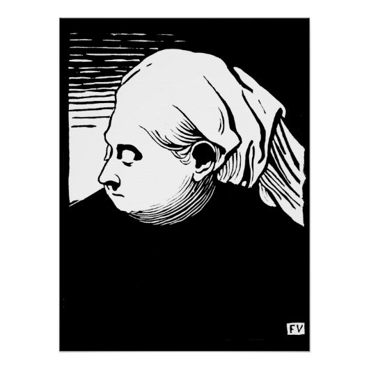 Poster Portrait de bois de la reine Victoria (Devant)