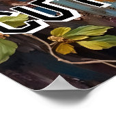 Poster Portrait de bois : Raccoon dans un nid d'oiseaux (Coin)