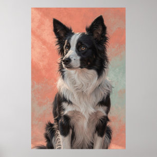 Poster Portrait de Border Collie avec un regard attentif
